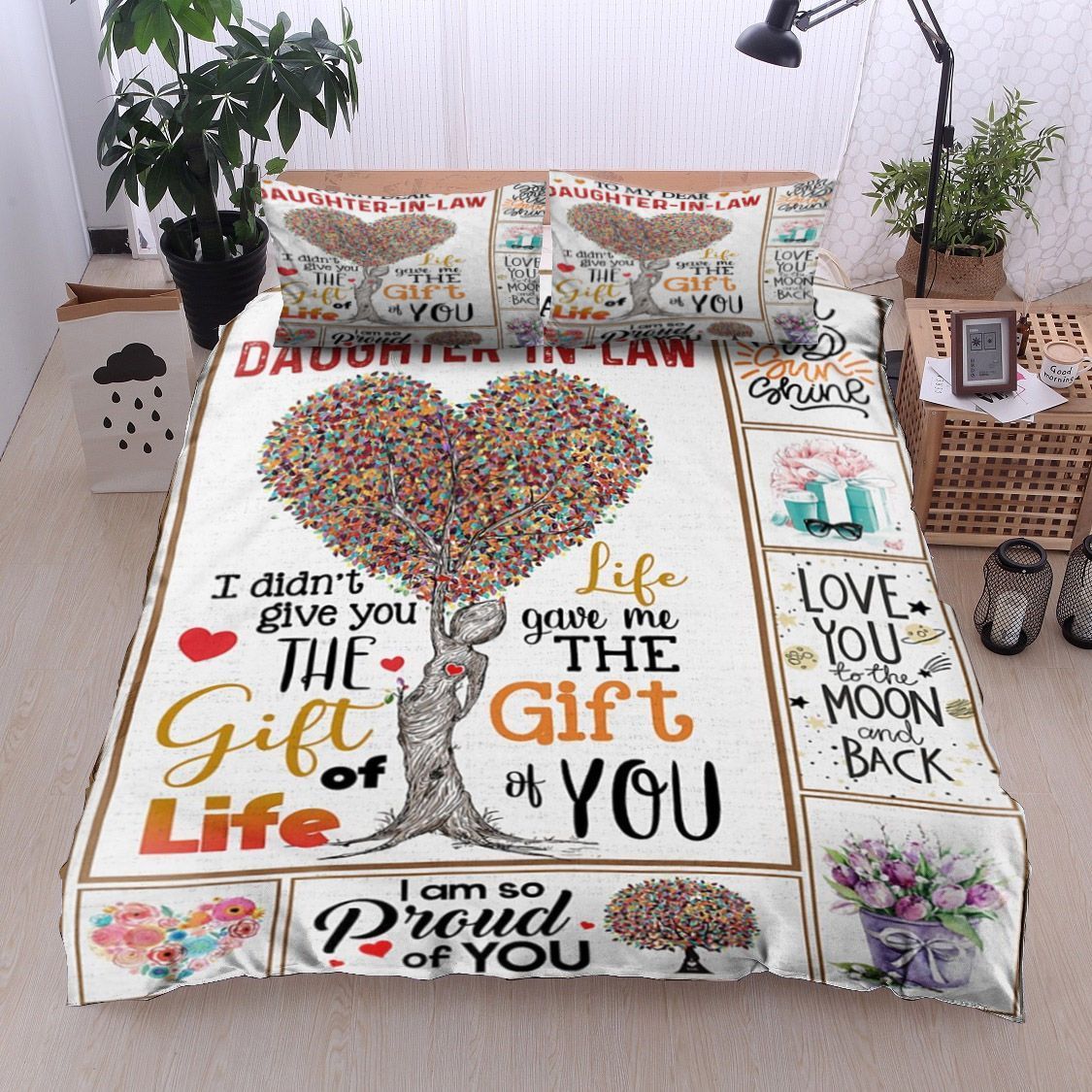 To My Dear Daughter In Law Heart Tree Bedding Set