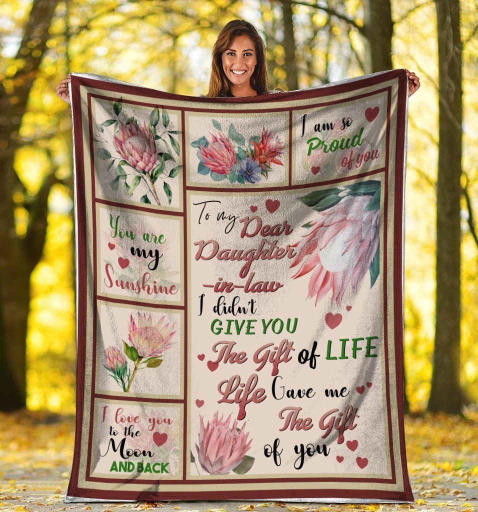 To My Dear Daughter In Law Protea Cynaroides Flower Fleece Blanket