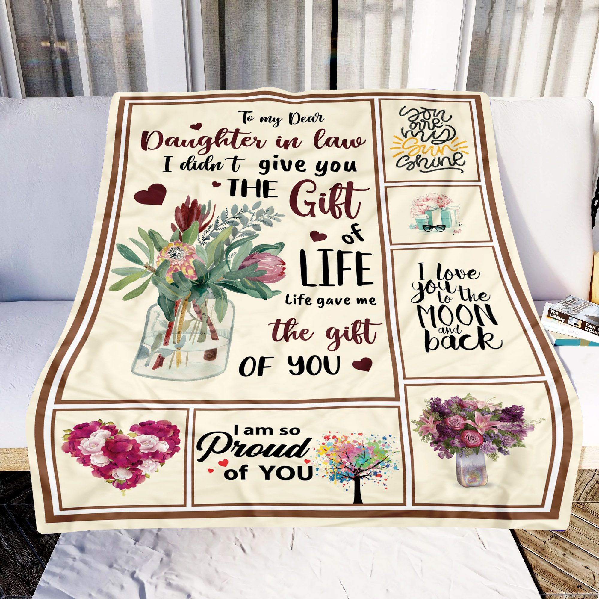 To My Dear Daughter In Law Quotes Sherpa Fleece Blanket