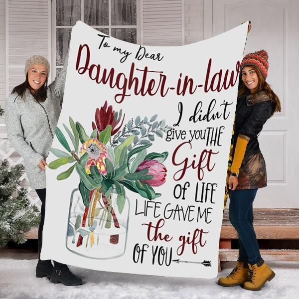 To My Dear Daughter In Law The Gift Of You Sherpa Fleece Blanket