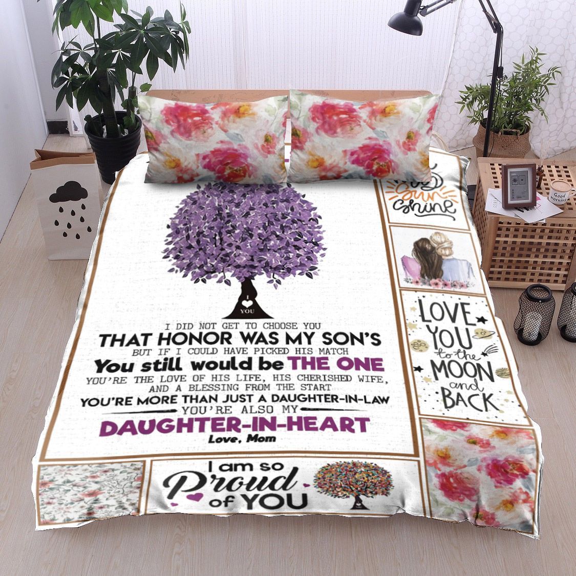 To My Dear Daughter In Law Bedding Set
