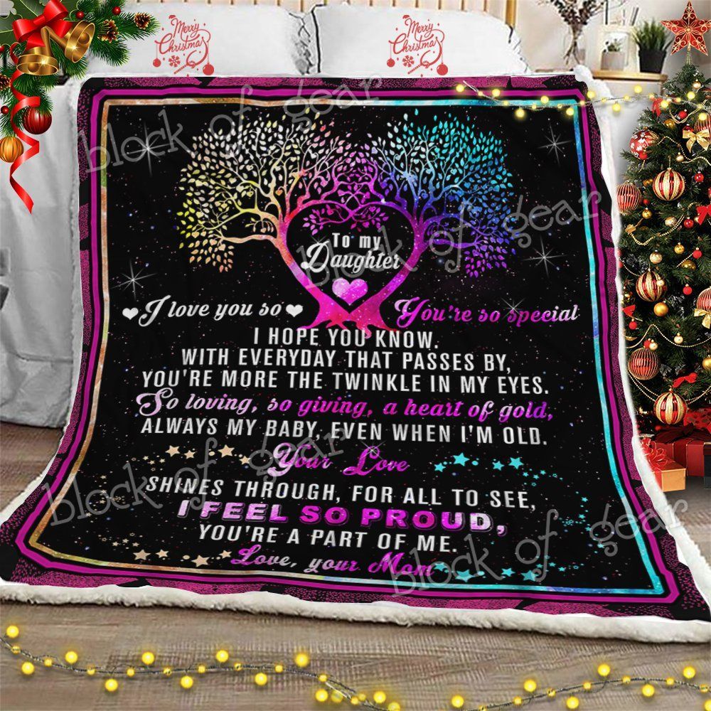 To My Dear Daughter Tree Of Life Sherpa Fleece Blanket