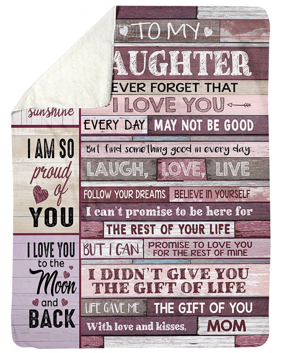 To My Dear Daughter You Are My Sunshine Sherpa Blanket