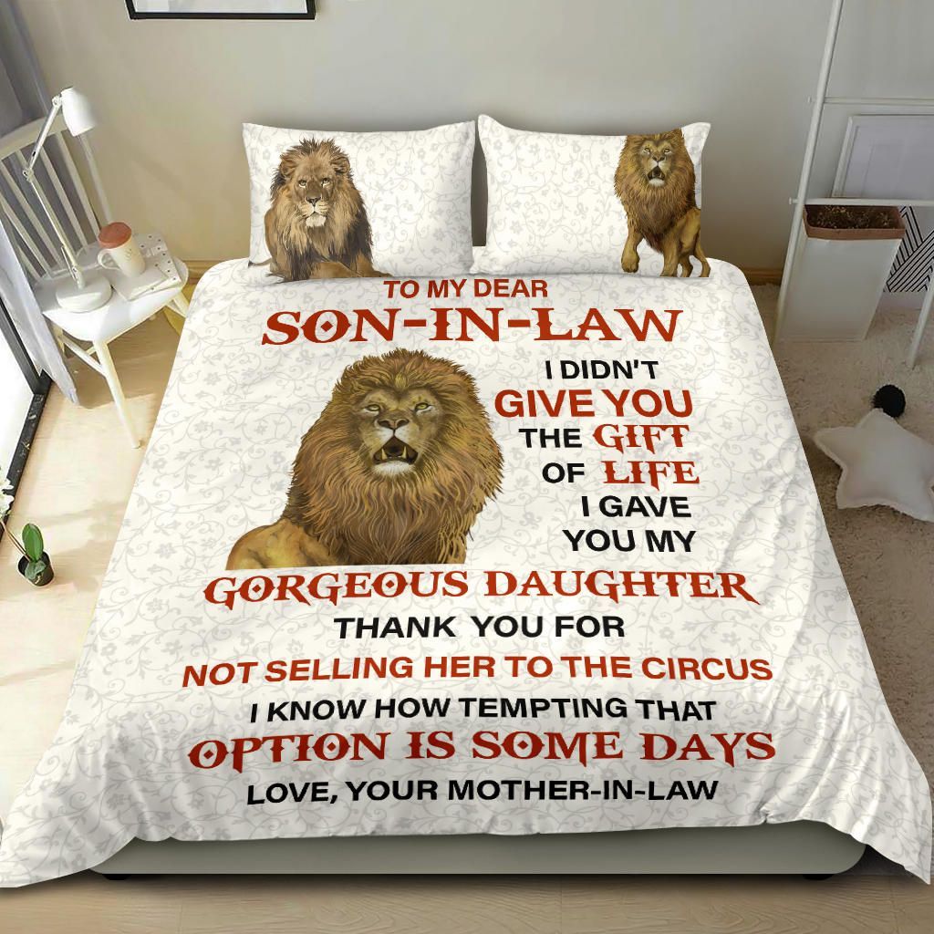 To My Dear Son In Law Bedding Set