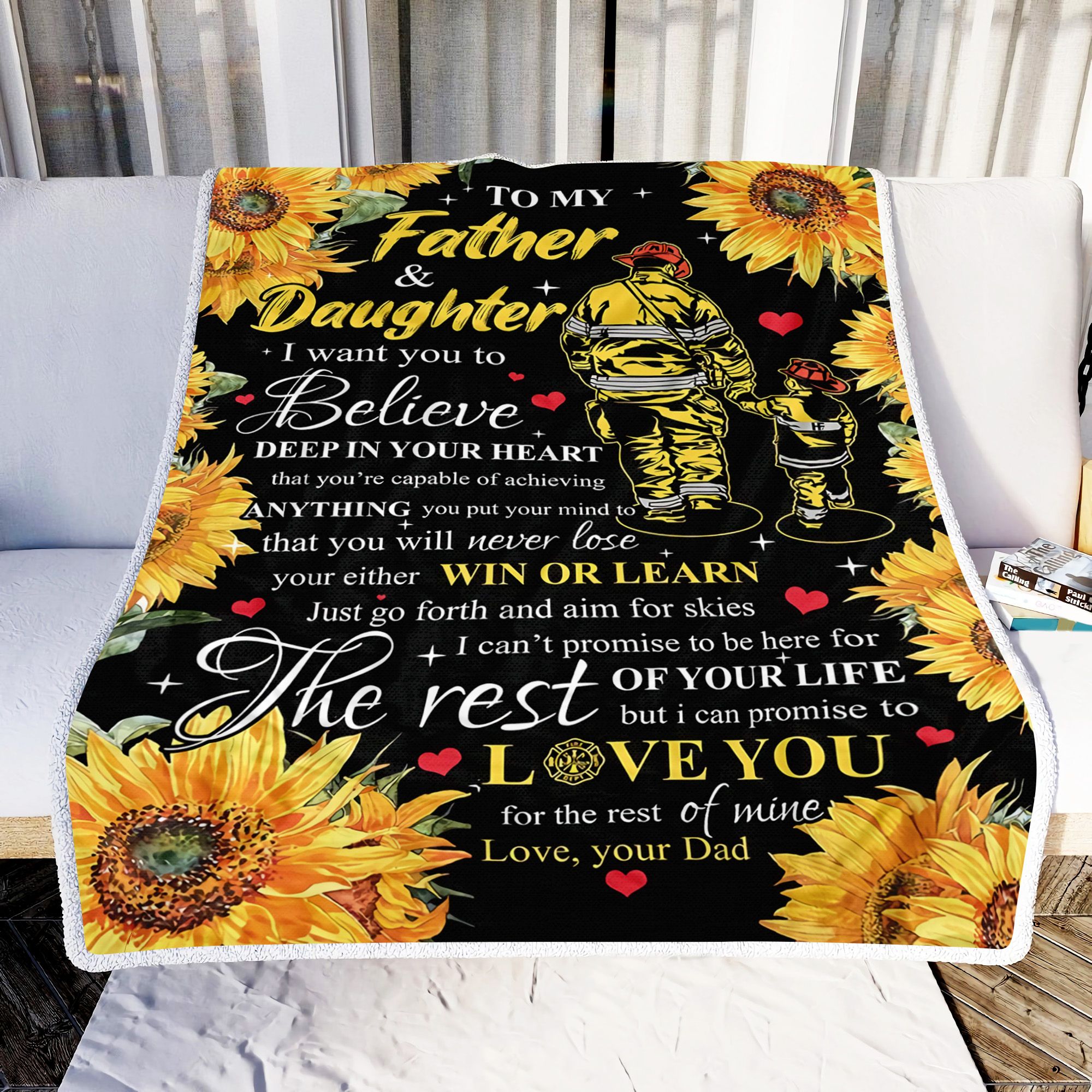 To My Father And Daughter Never Lose Fleece Blanket