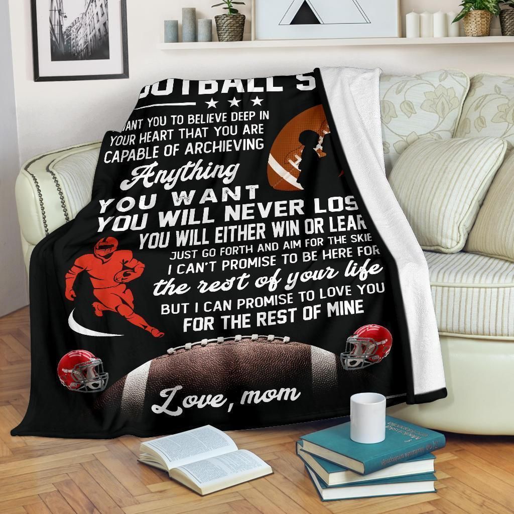 To My Football Mom Gift From Mom Sherpa Fleece Blanket