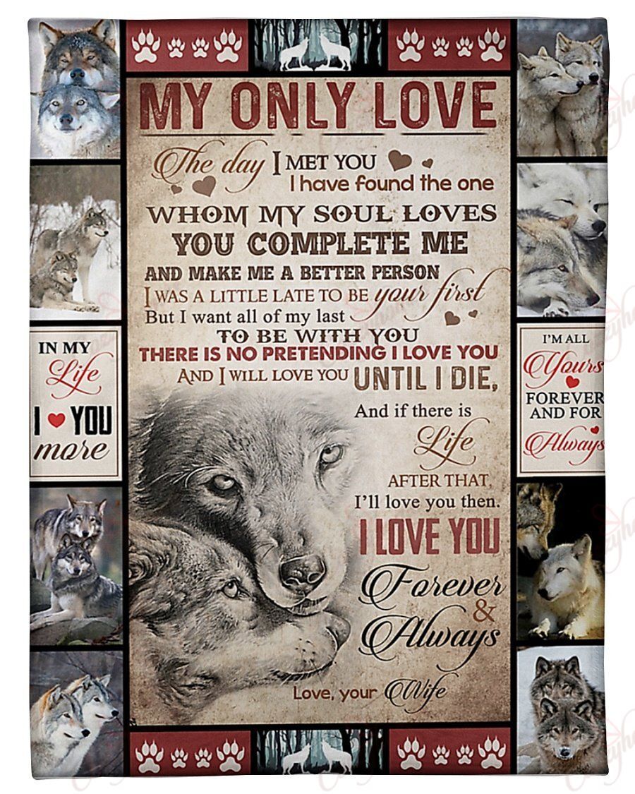 To My Future Husband From Wife Wolf Fleece Blanket