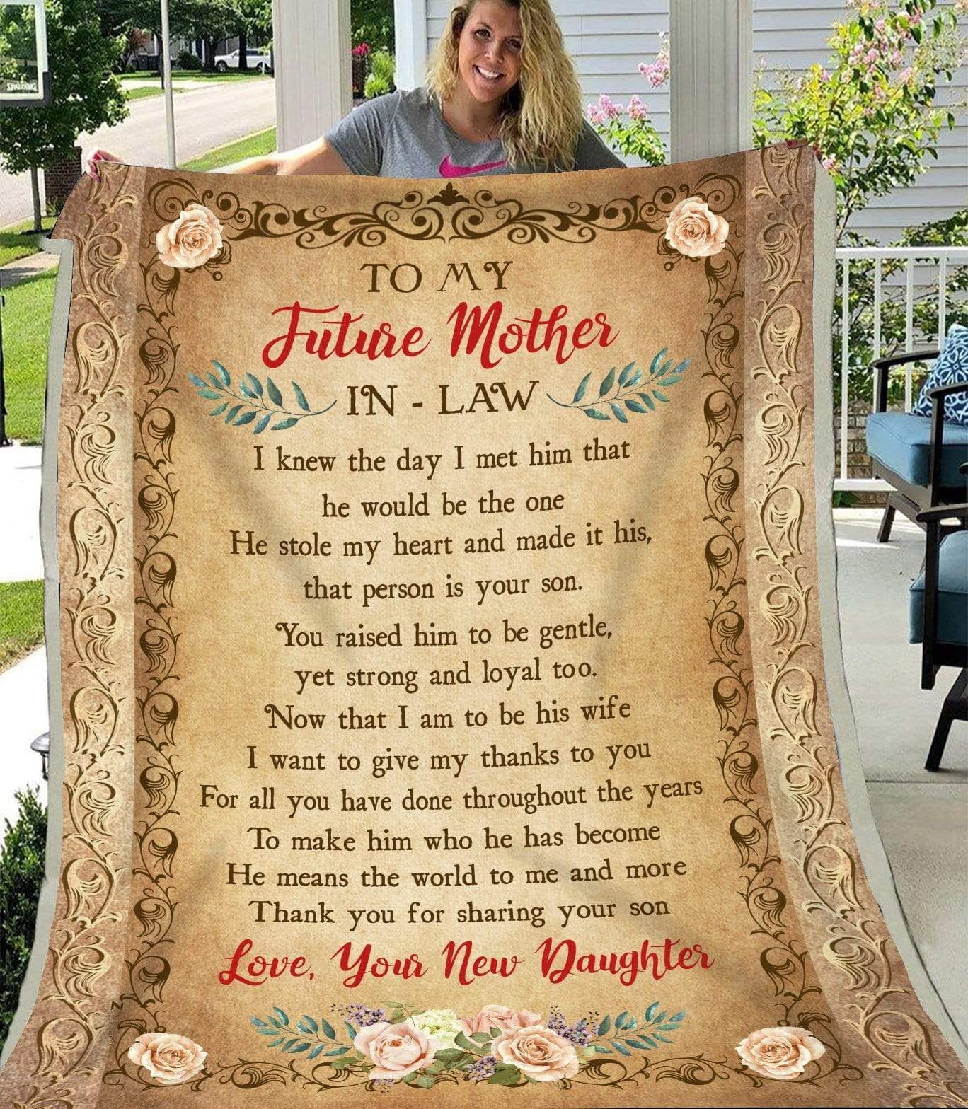 To My Future Mother Thank You Love Your New Daughter Sherpa Fleece Blanket