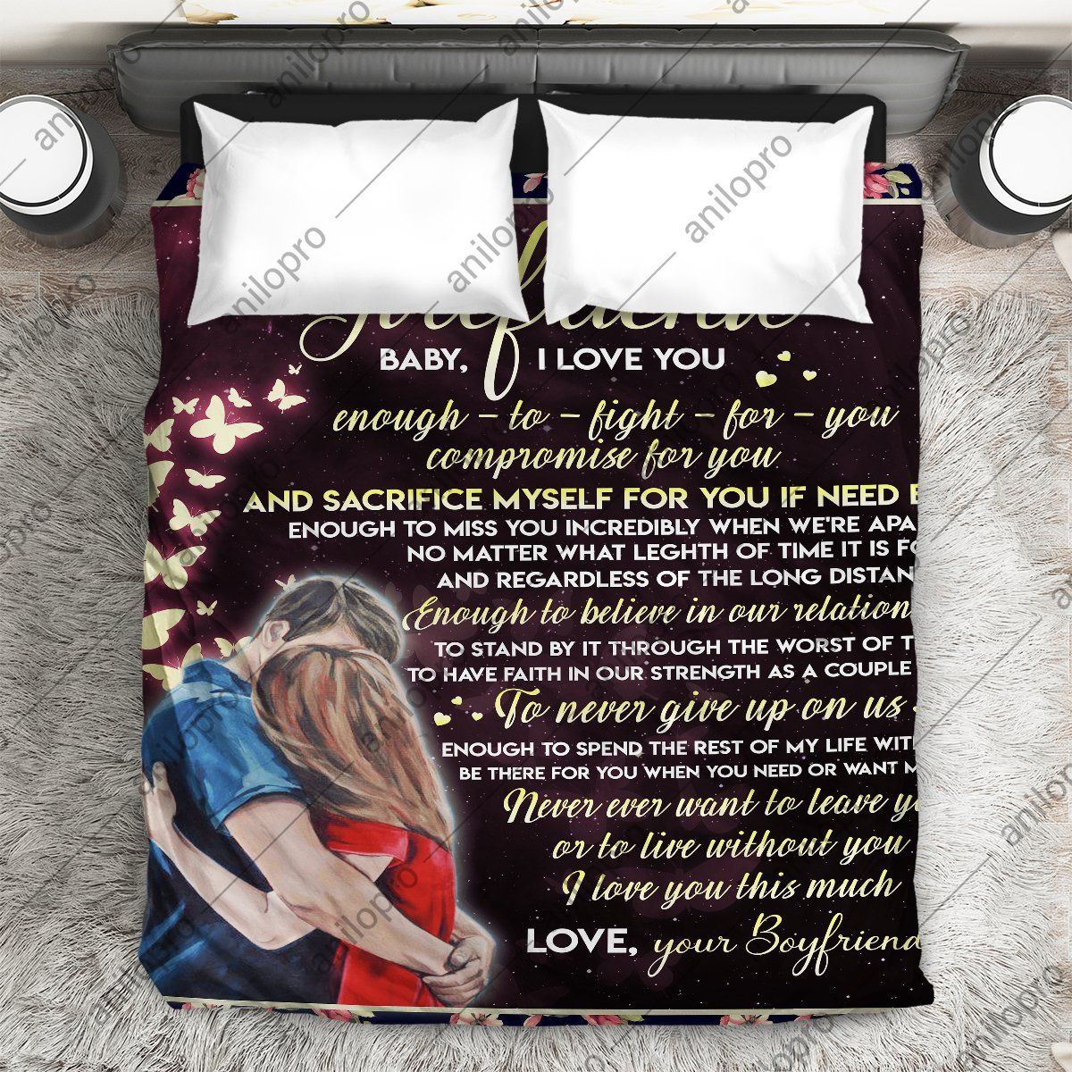 To My Girlfriend Baby I Love You Quilt Blanket DHC040120105TD