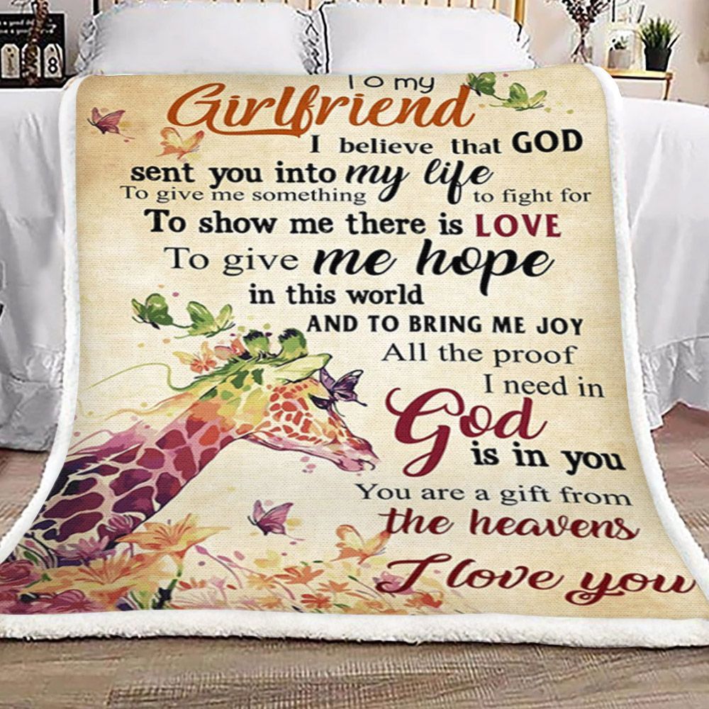 To My Girlfriend Sherpa Fleece Blanket