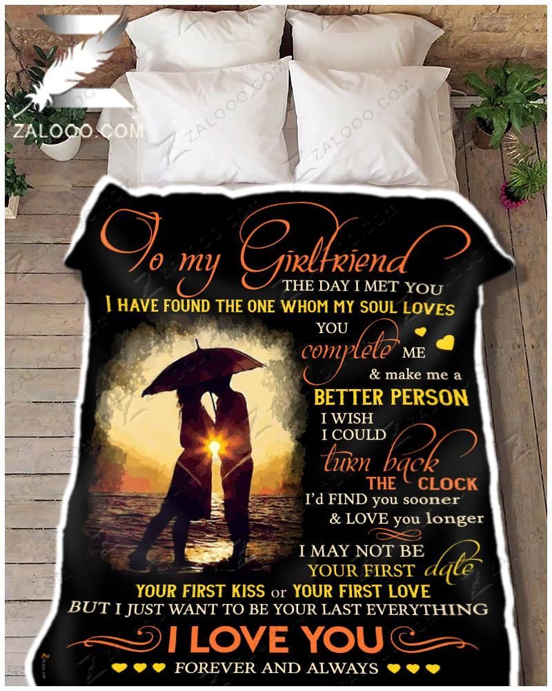 To My Girlfriend Sherpa Fleece Blanket