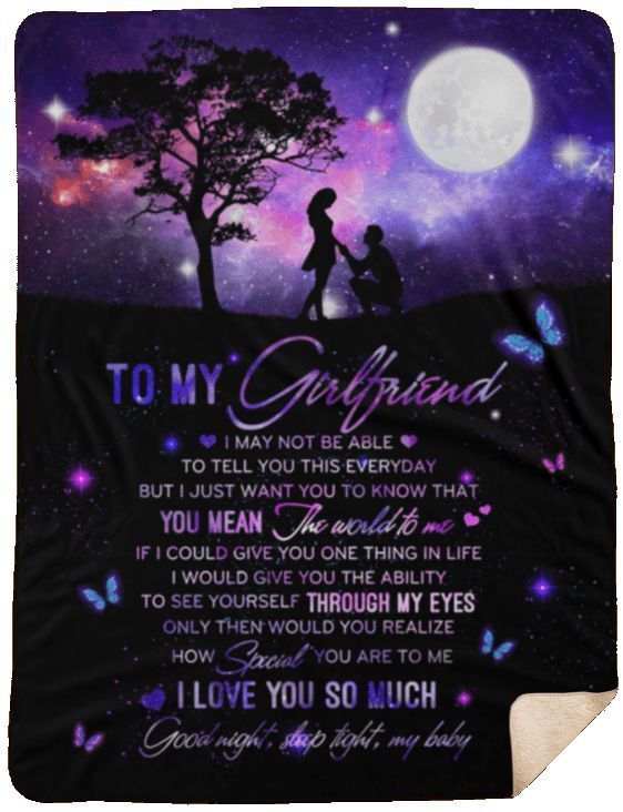 To My Girlfriend Sherpa Fleece Blanket