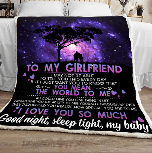 To My Girlfriend Sherpa Fleece Blanket