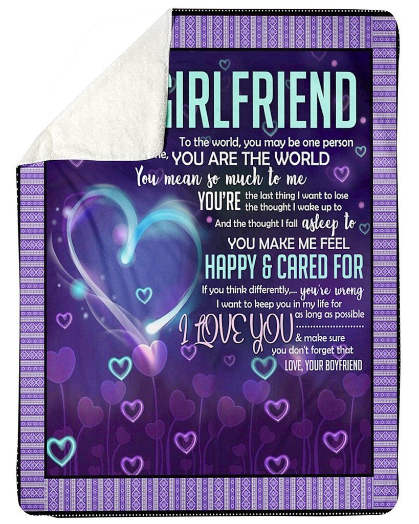 To My Girlfriend Sherpa Fleece Blanket