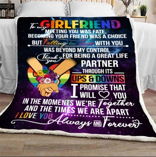 To My Girlfriend Sherpa Fleece Blanket