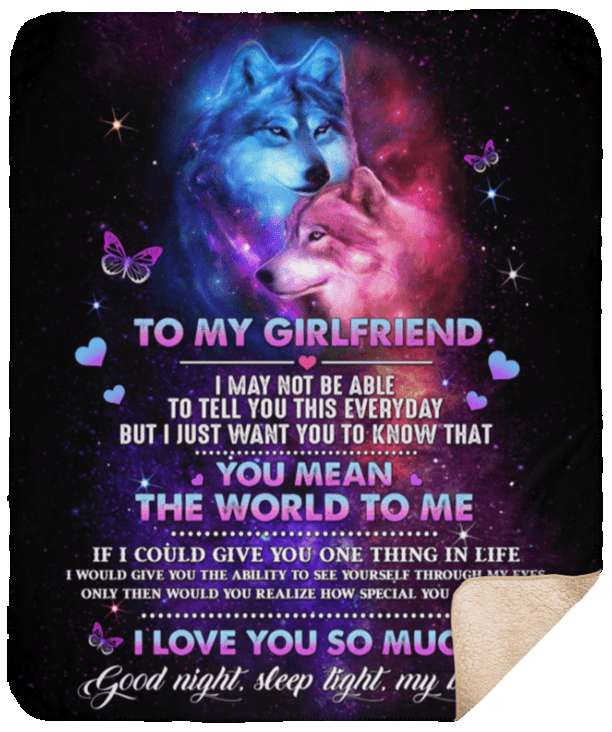 To My Girlfriend Sherpa Fleece Blanket