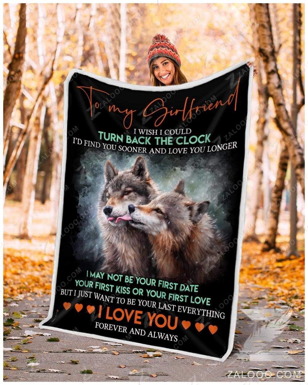 To My Girlfriend Dog Sherpa Fleece Blanket