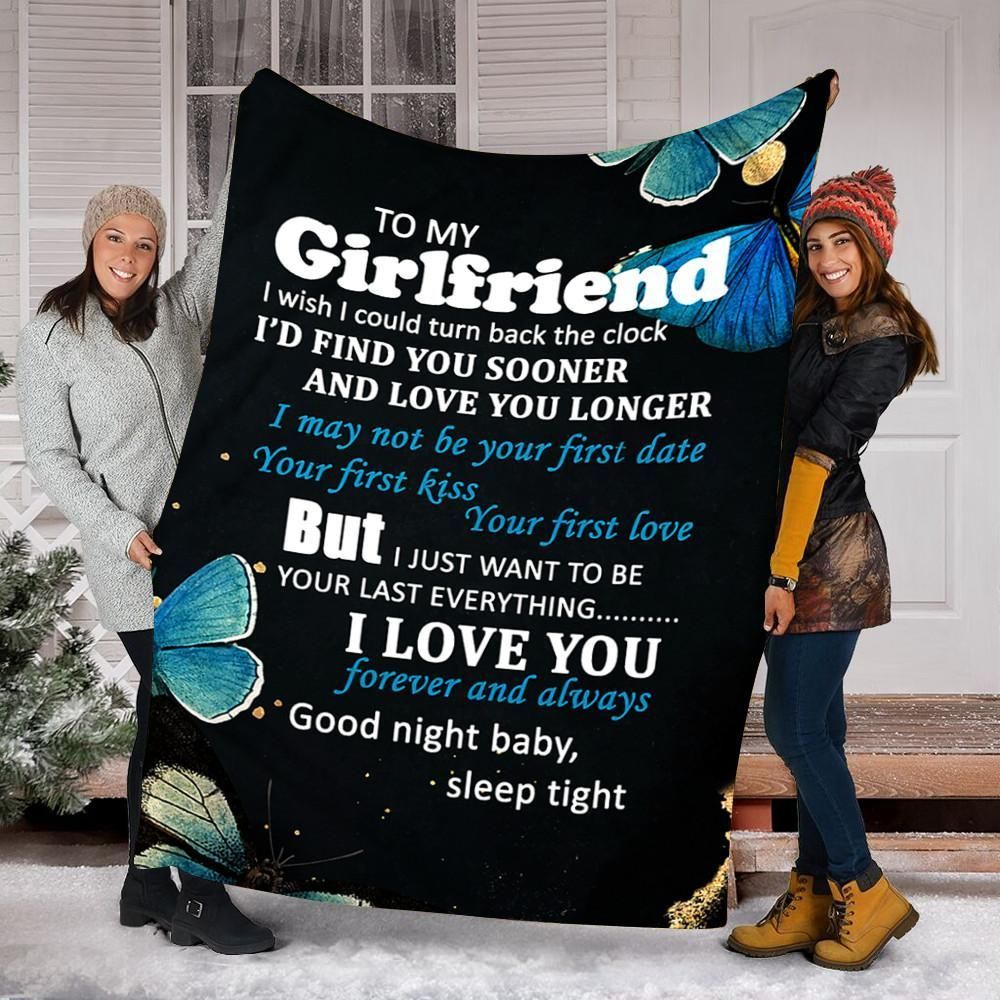 To My Girlfriend Sherpa Fleece Blanket