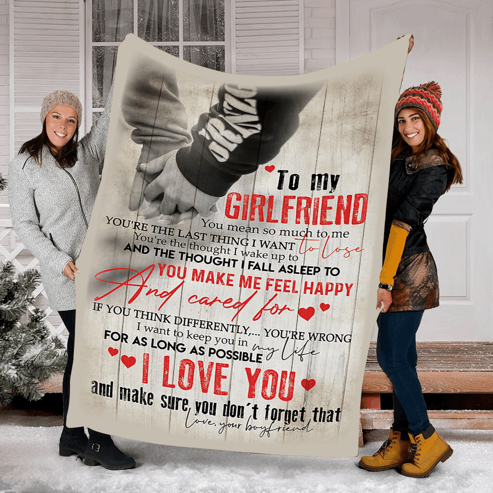 To My Girlfriend Sherpa Fleece Blanket