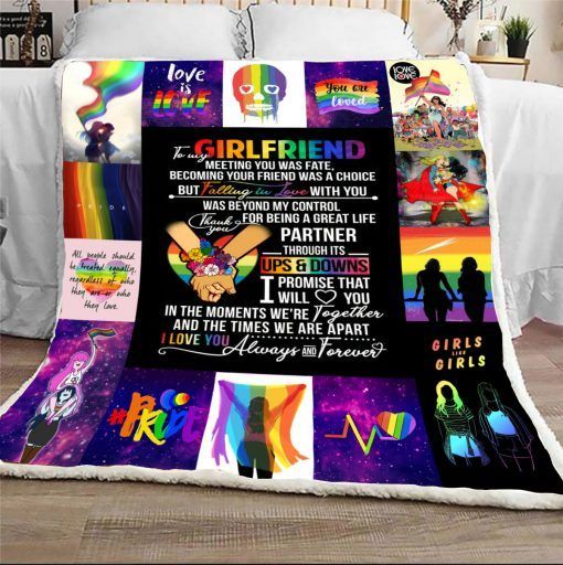To My Girlfriend I Promise That I Will Love You Sherpa Fleece Blanket