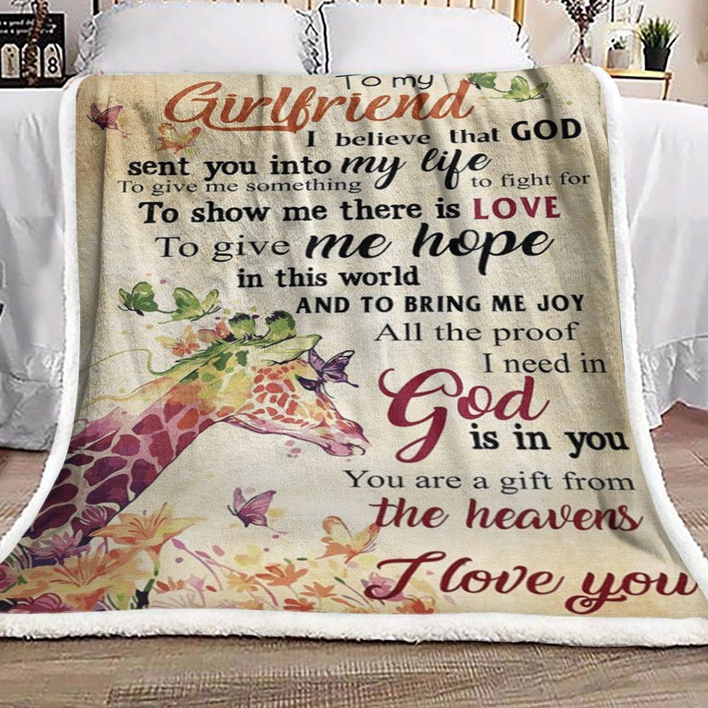 To My Girlfriend Sherpa Fleece Blanket