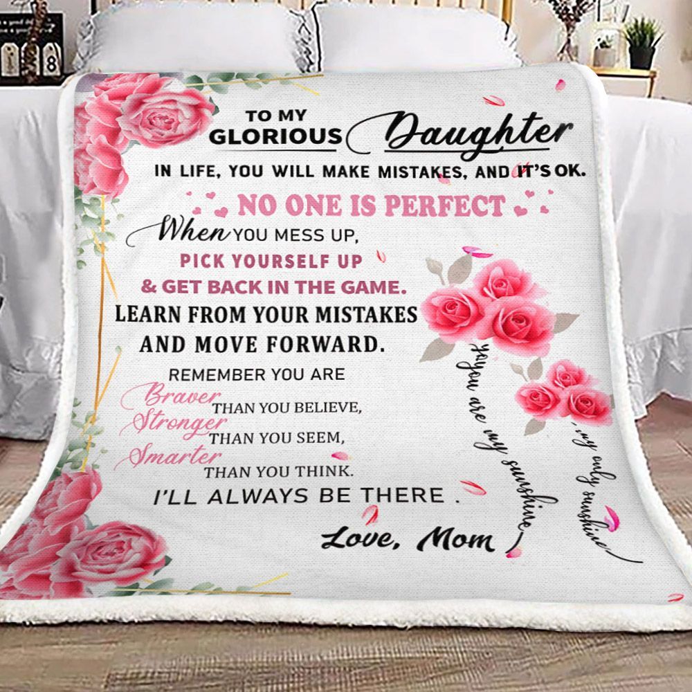 To My Glorious Daughter Sherpa Fleece Blanket