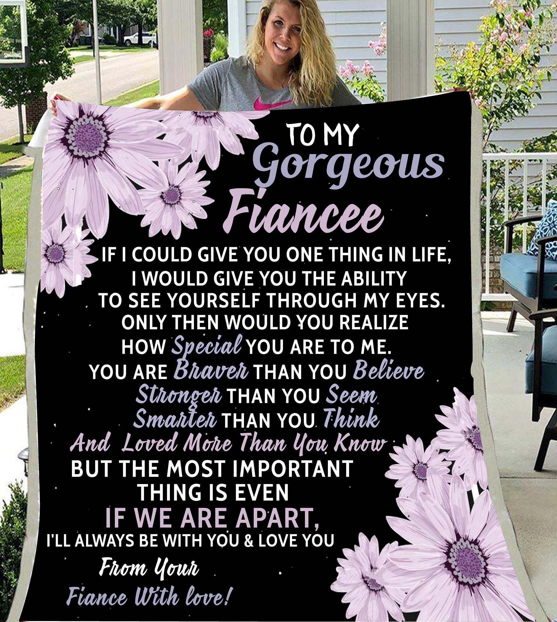 To My Gorgeous Fiancee Fleece Blanket