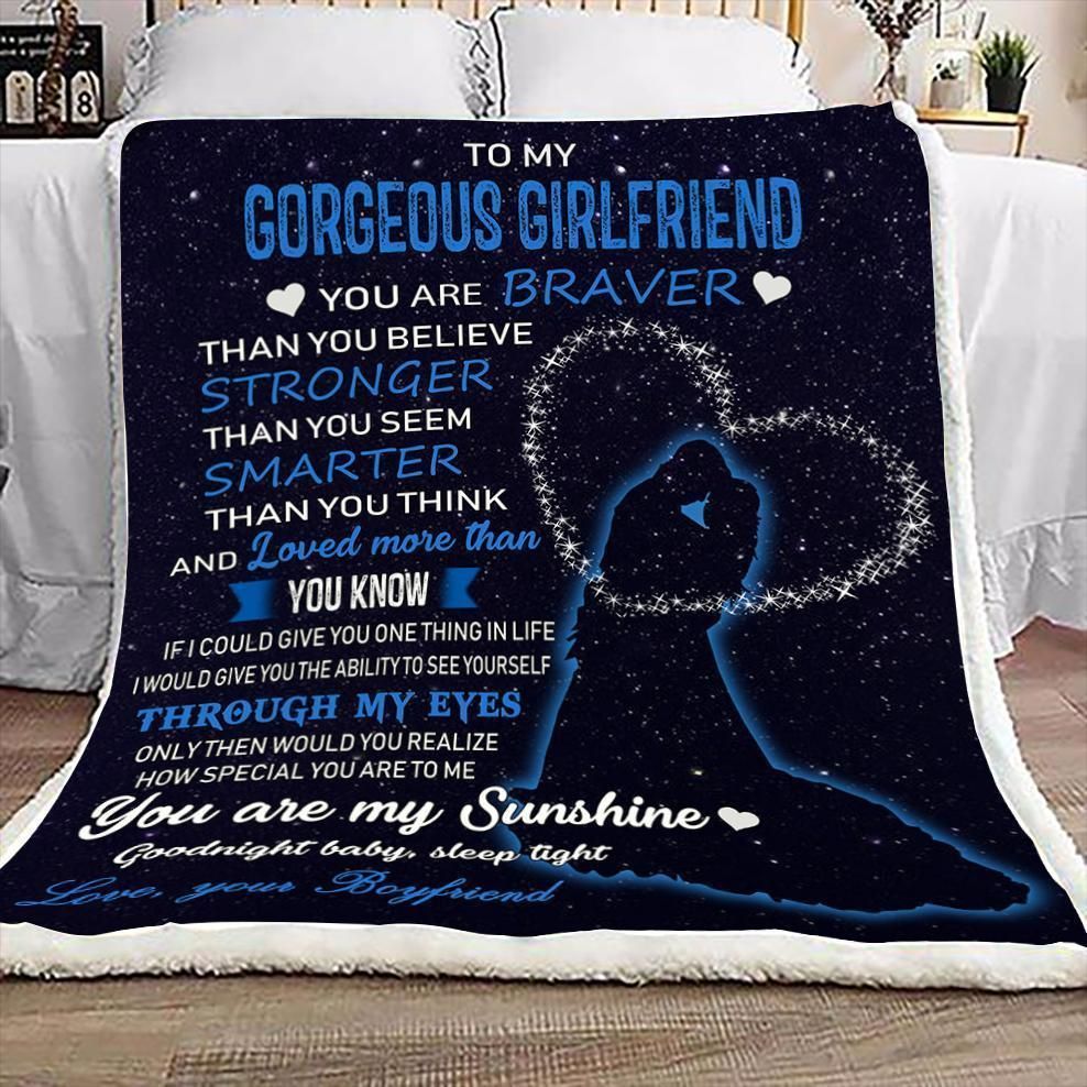 To My Gorgeous Girlfriend Sherpa Fleece Blanket