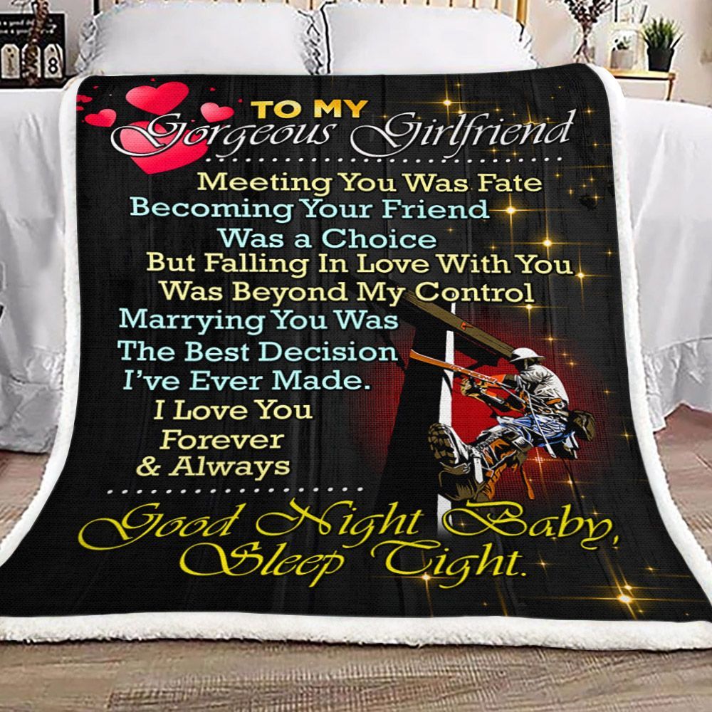To My Gorgeous Girlfriend Sherpa Fleece Blanket