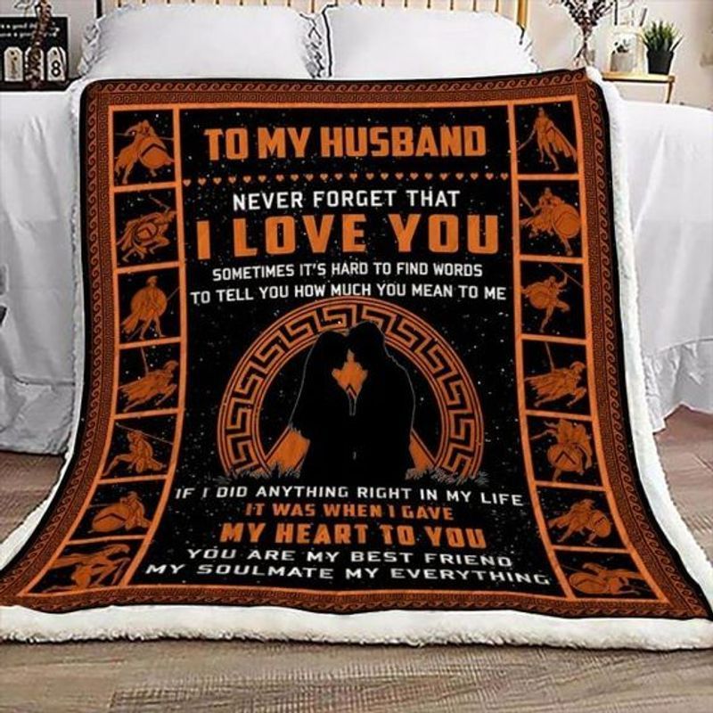 To My Gorgeous Husband Sparta Sherpa Fleece Blanket