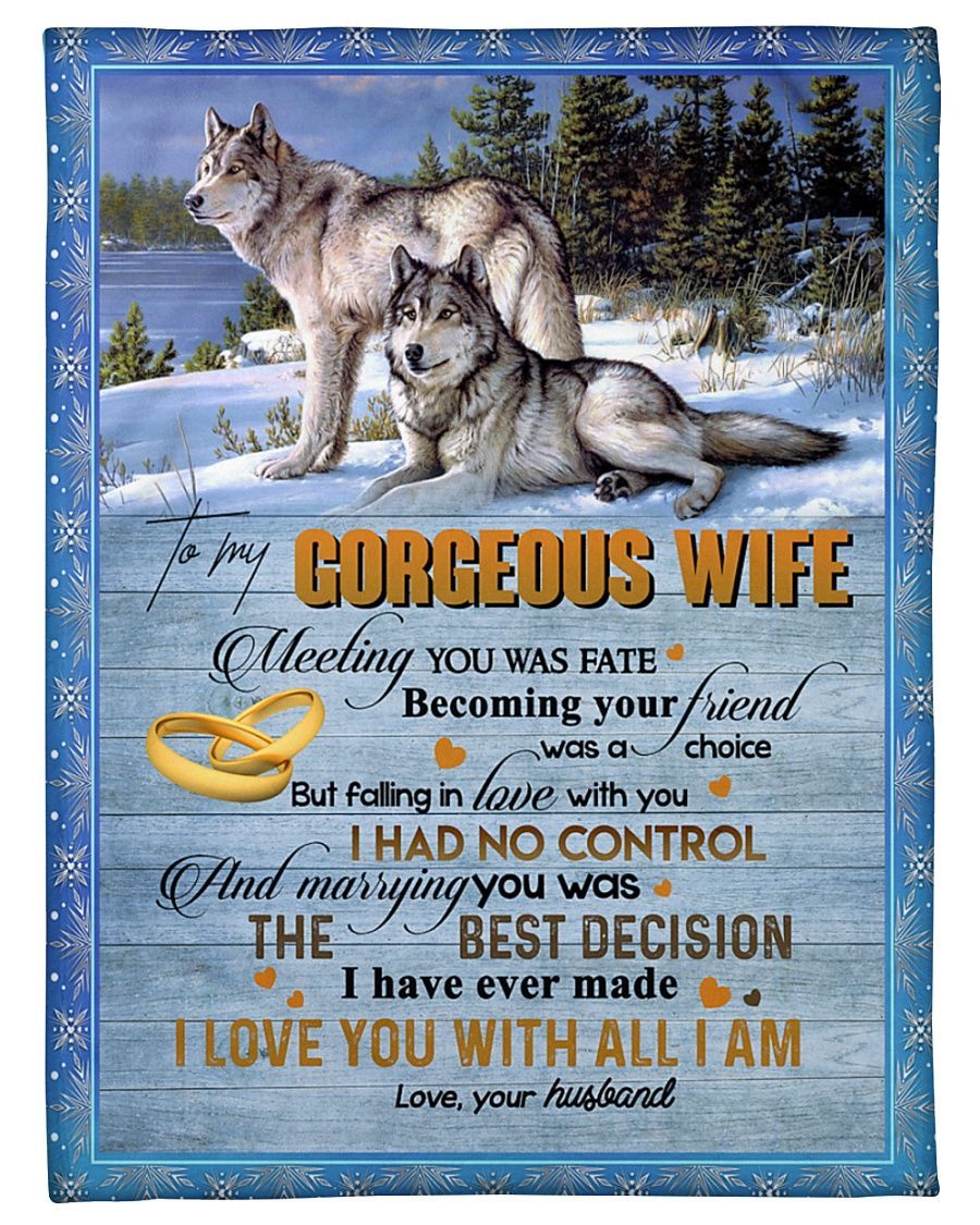 To My Gorgeous Wife Sherpa Fleece Blanket