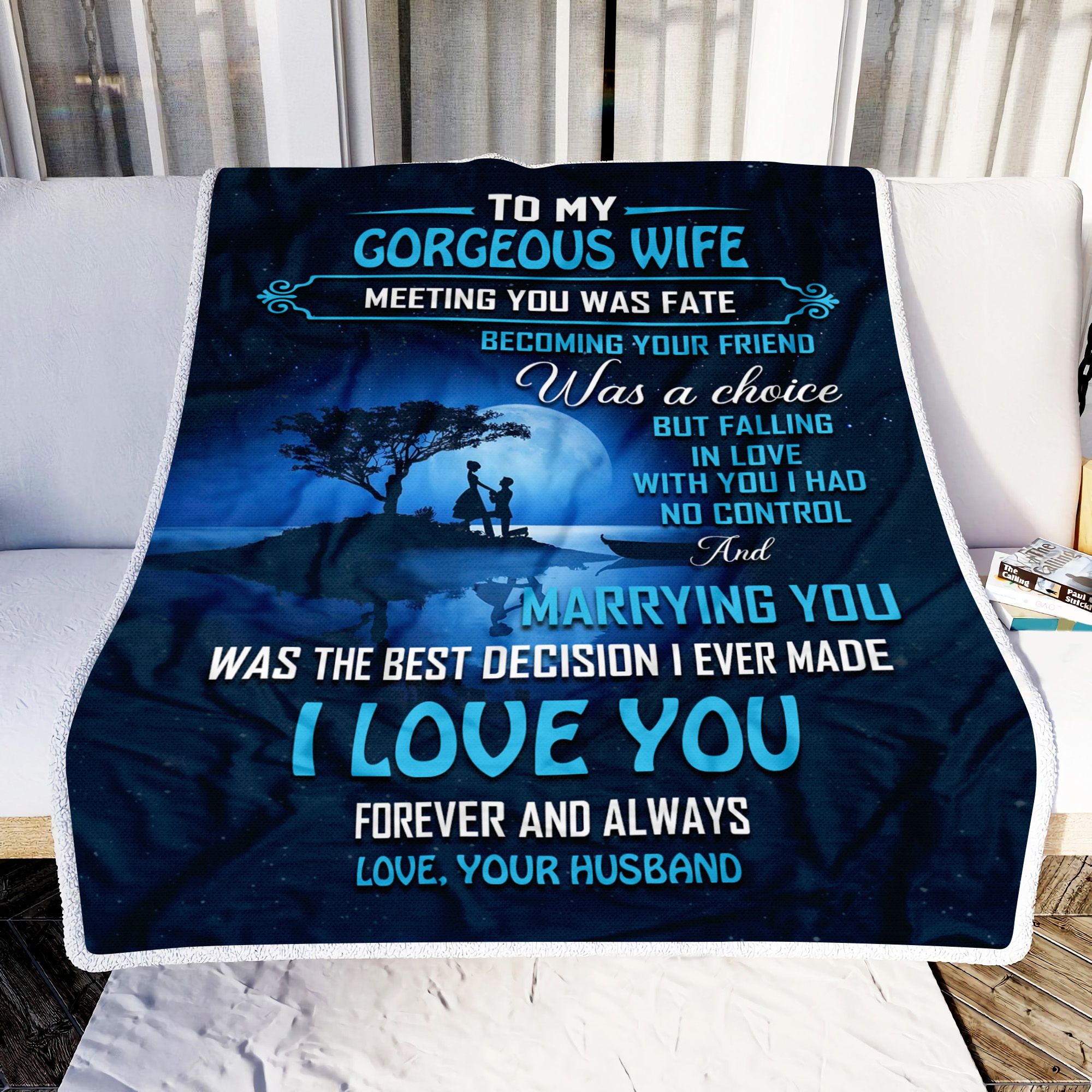 To My Gorgeous Wife Fleece Blanket