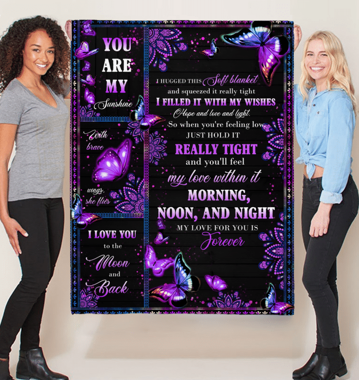 To My Grandaughter Butterfly Fleece Blanket