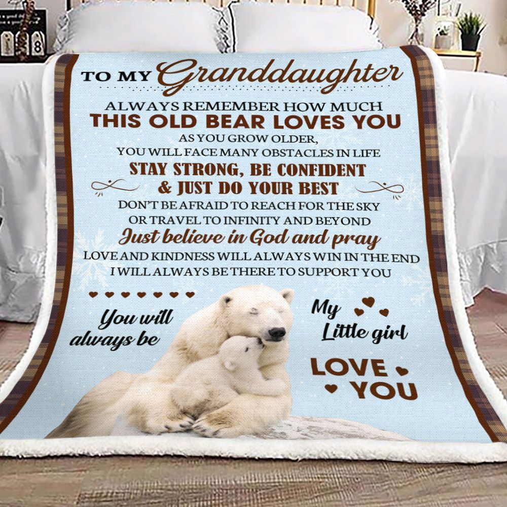 To My Granddaughter Sherpa Fleece Blanket