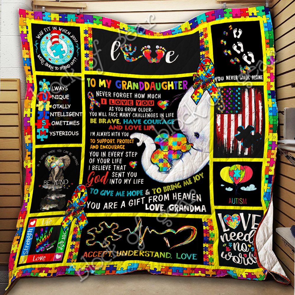 To My Granddaughter Autism Quilt Thh965Sc2 Dhc11123855Dd