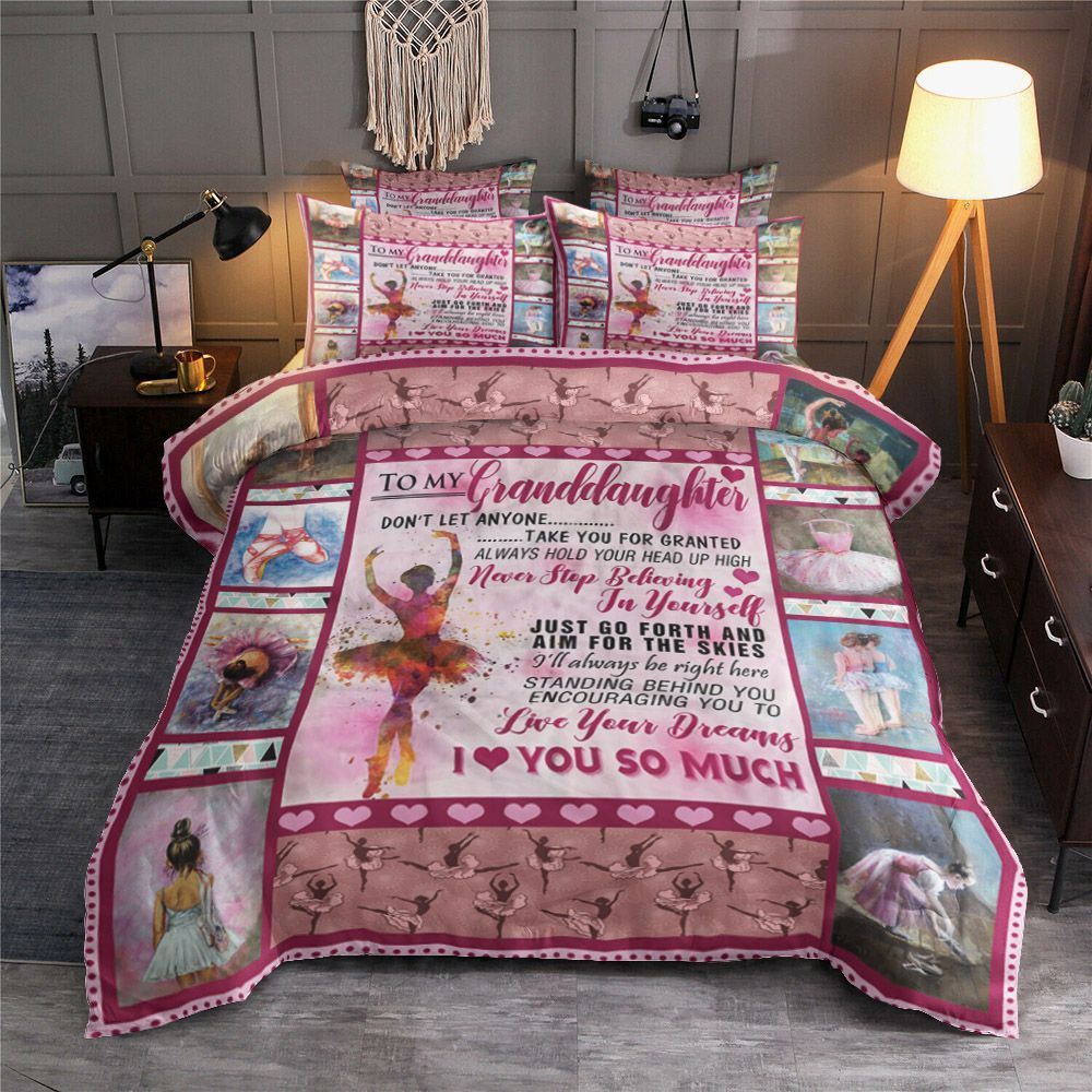 To My Granddaughter Ballet Bedding Set