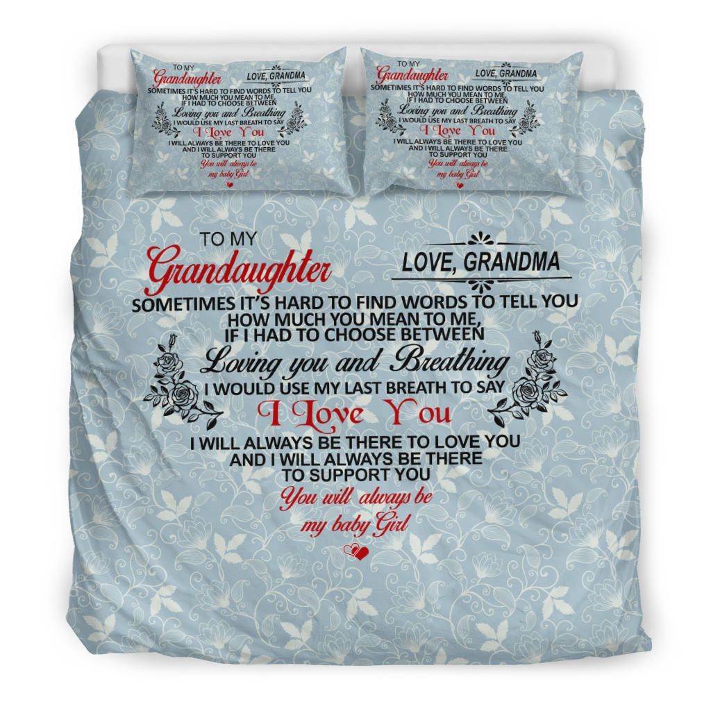 To My Granddaughter Bedding Set