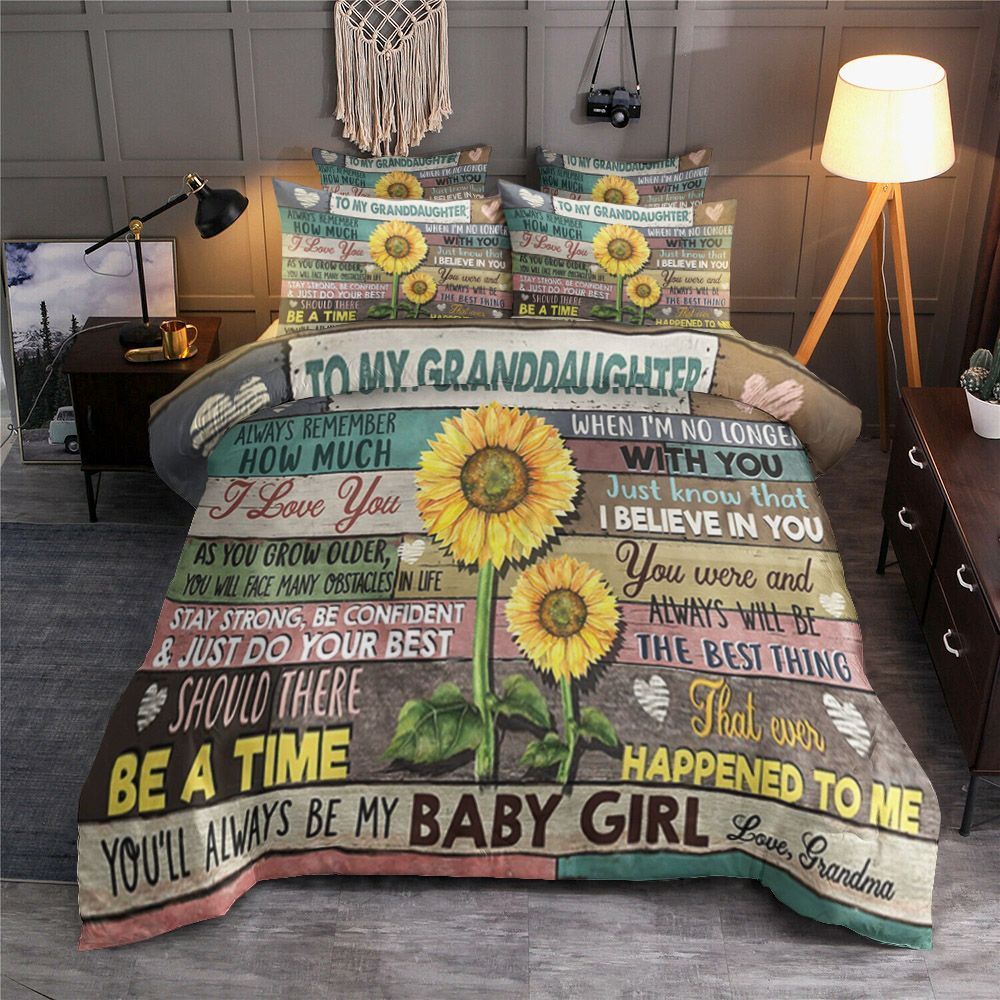 To My Granddaughter Bedding Set