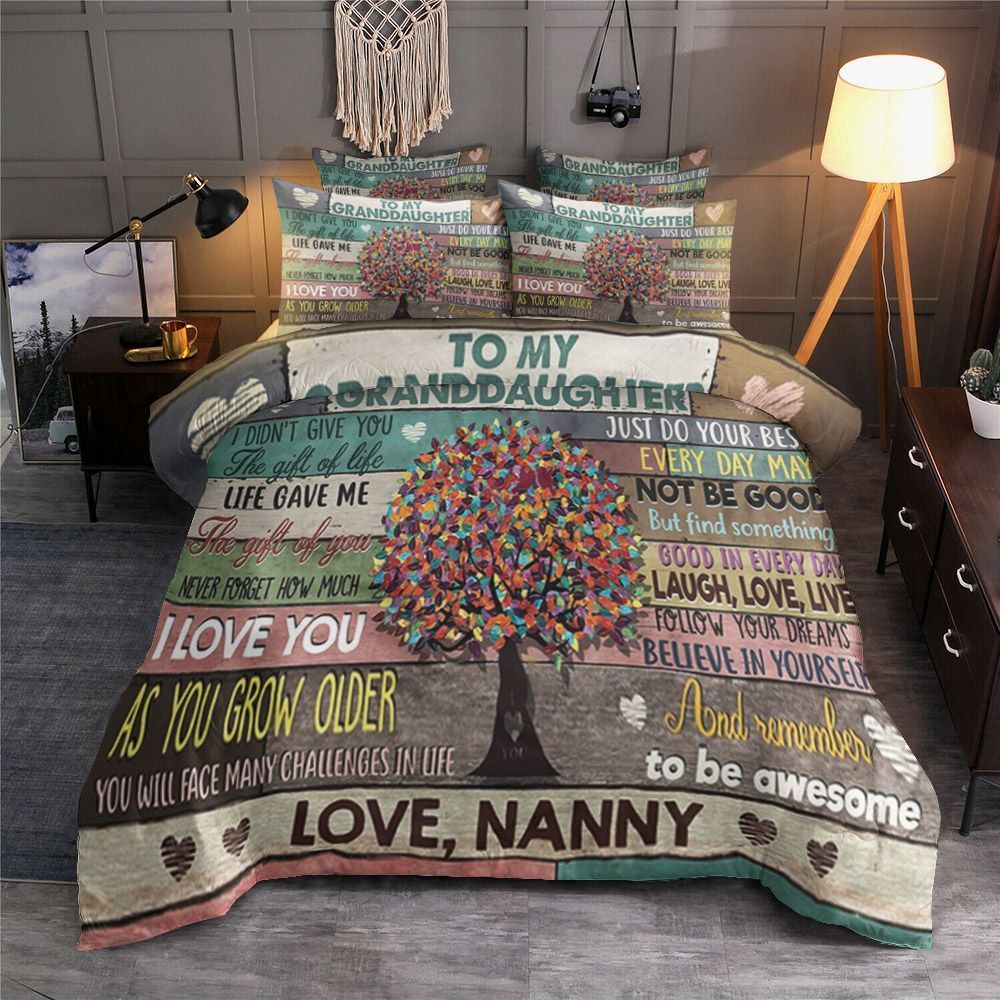 To My Granddaughter Bedding Set