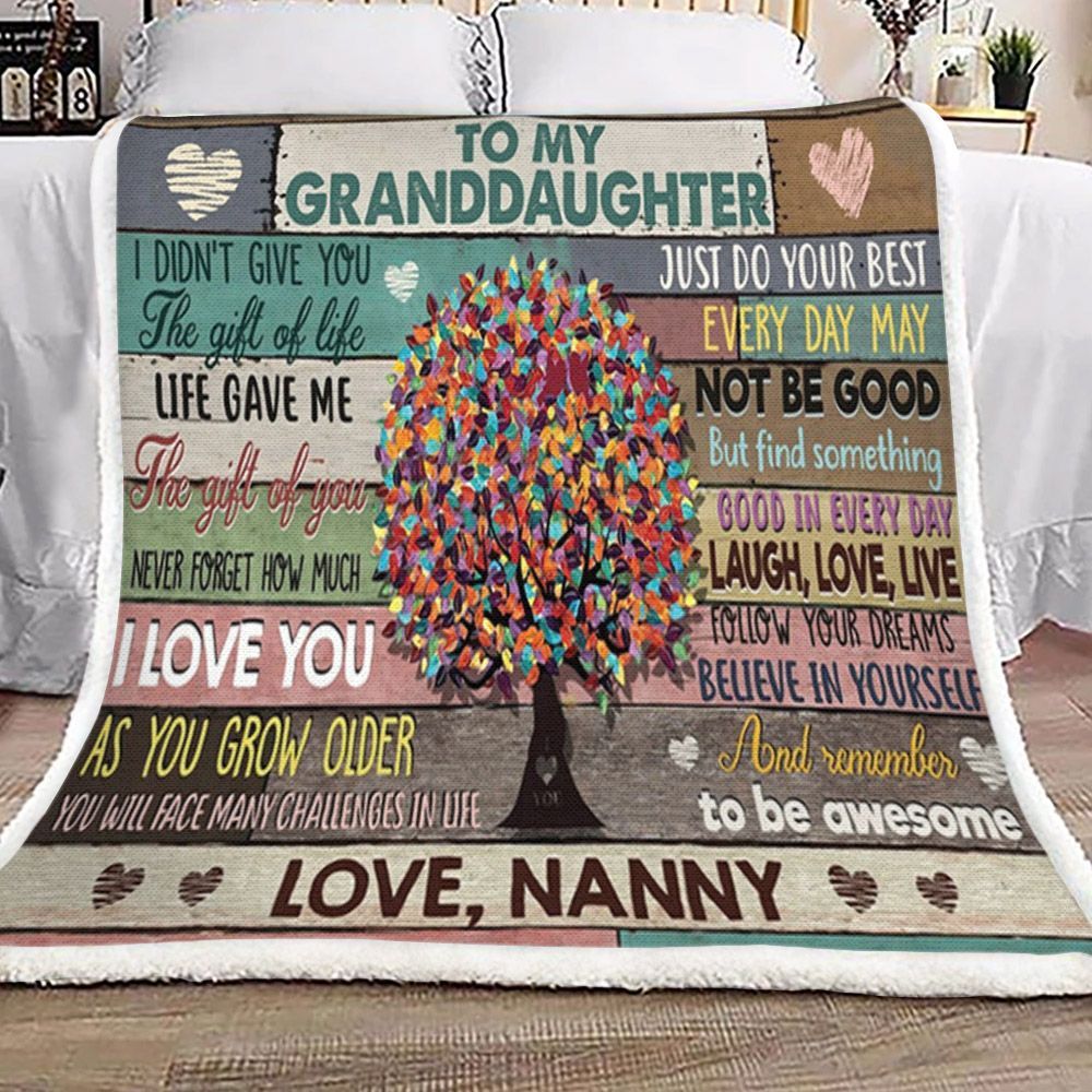 To My Granddaughter Sherpa Fleece Blanket
