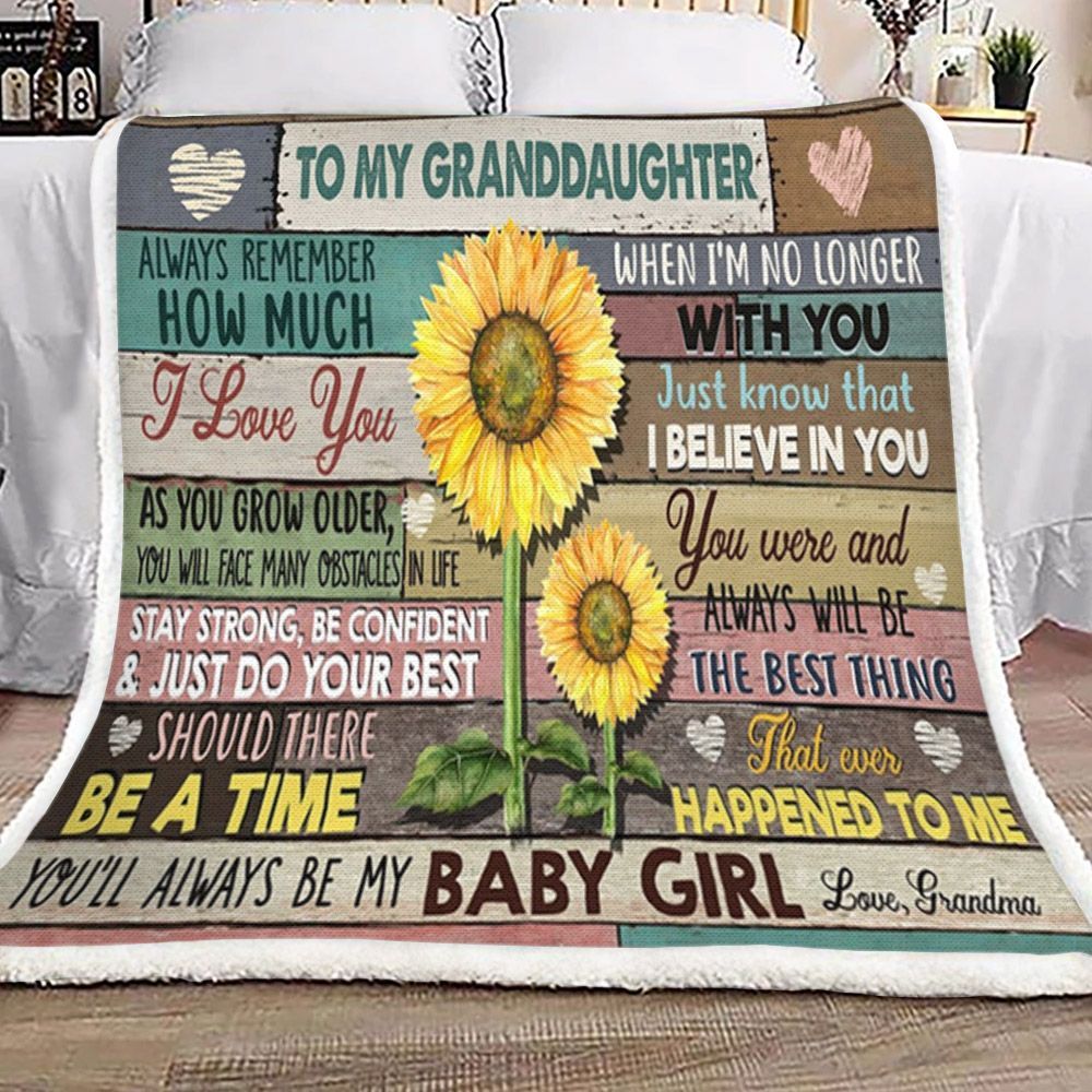 To My Granddaughter Sherpa Fleece Blanket