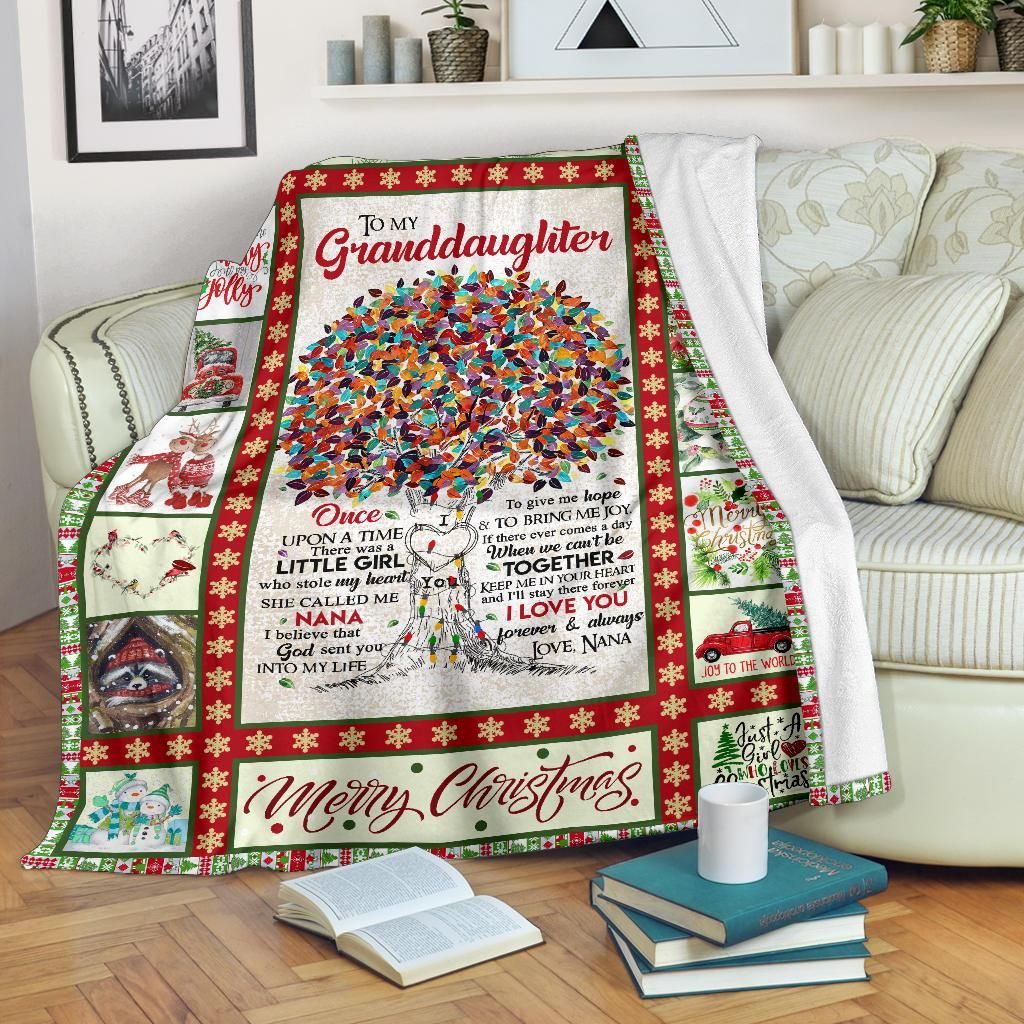 To My Granddaughter Christmas Sherpa Fleece Blanket