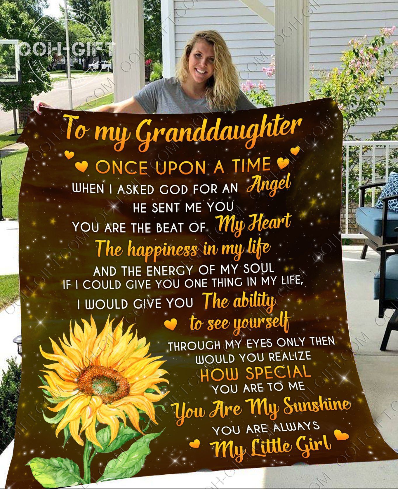 To My Granddaughter Sherpa Fleece Blanket