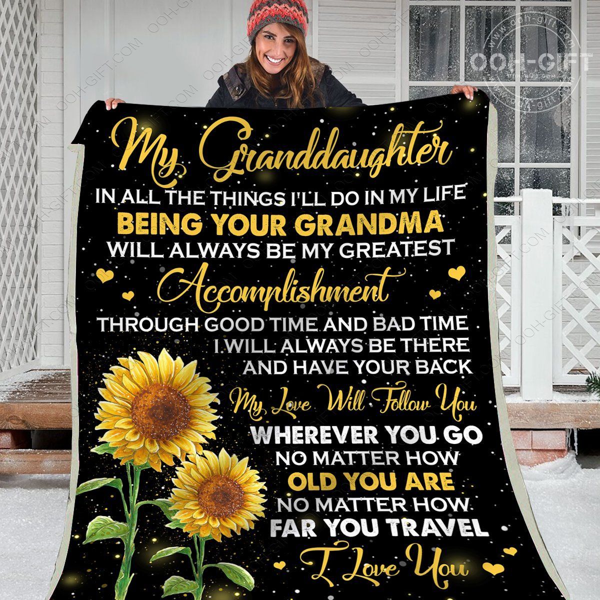 To My Granddaughter Sherpa Fleece Blanket
