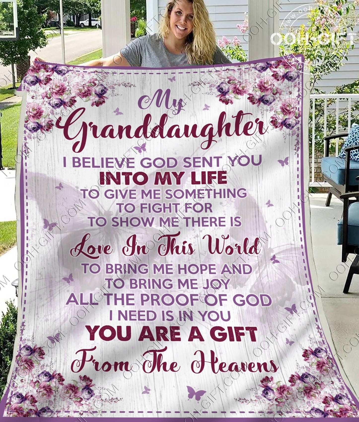 To My Granddaughter Sherpa Fleece Blanket