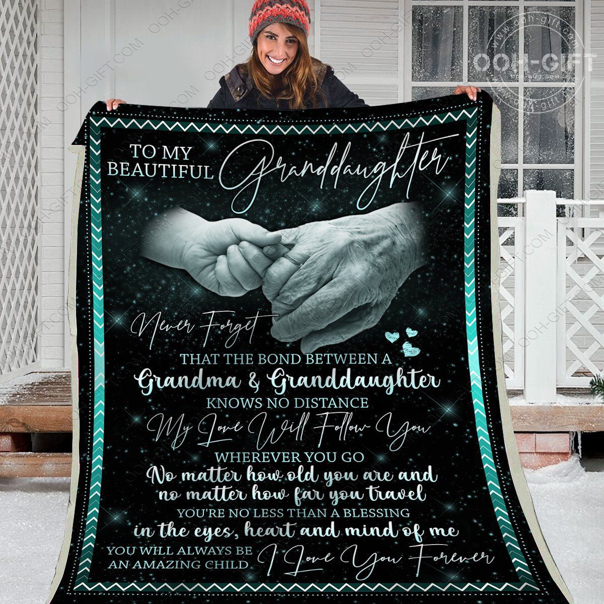 To My Granddaughter Sherpa Fleece Blanket