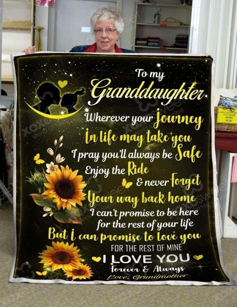 To My Granddaughter Sherpa Fleece Blanket
