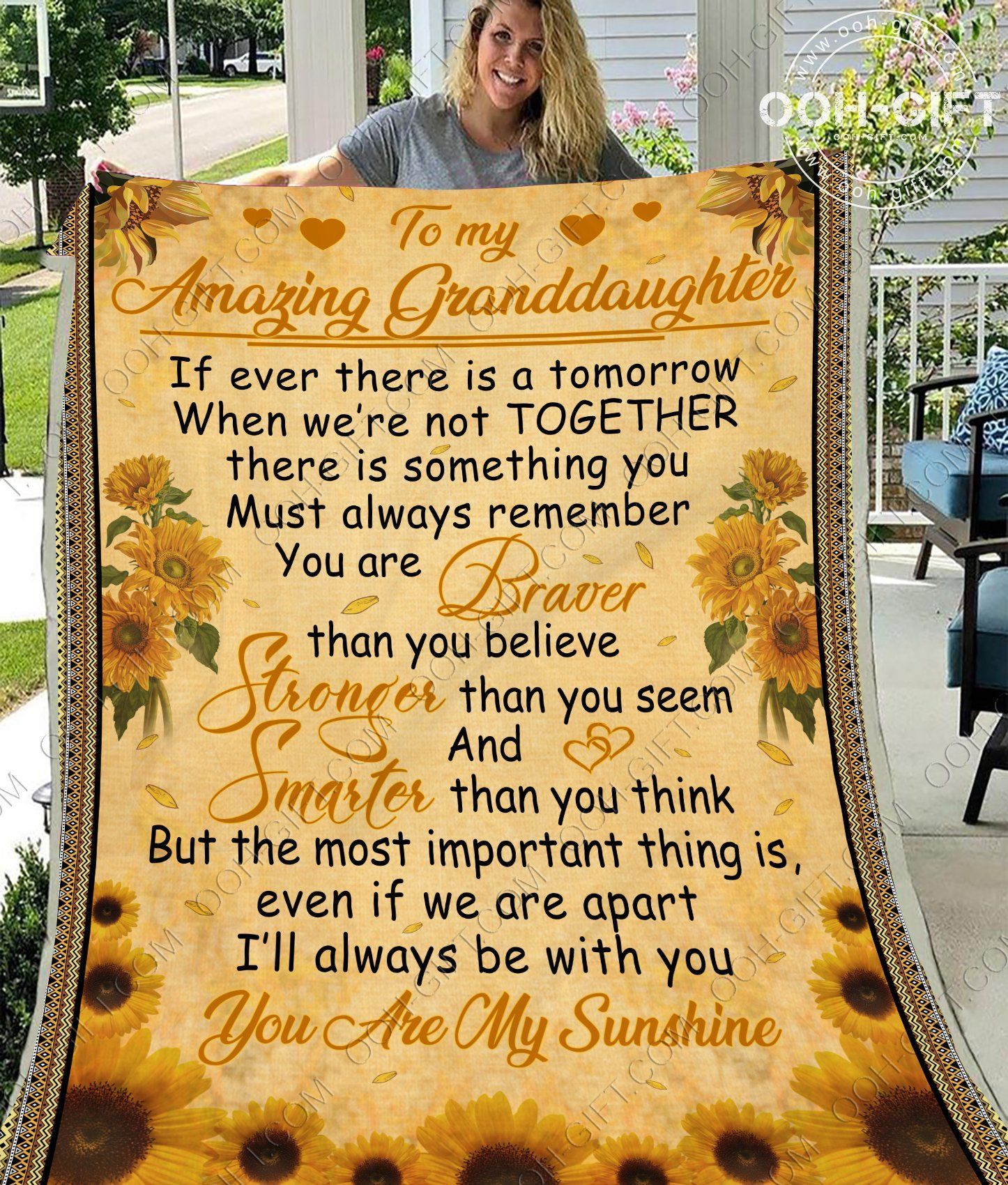 To My Granddaughter Sherpa Fleece Blanket