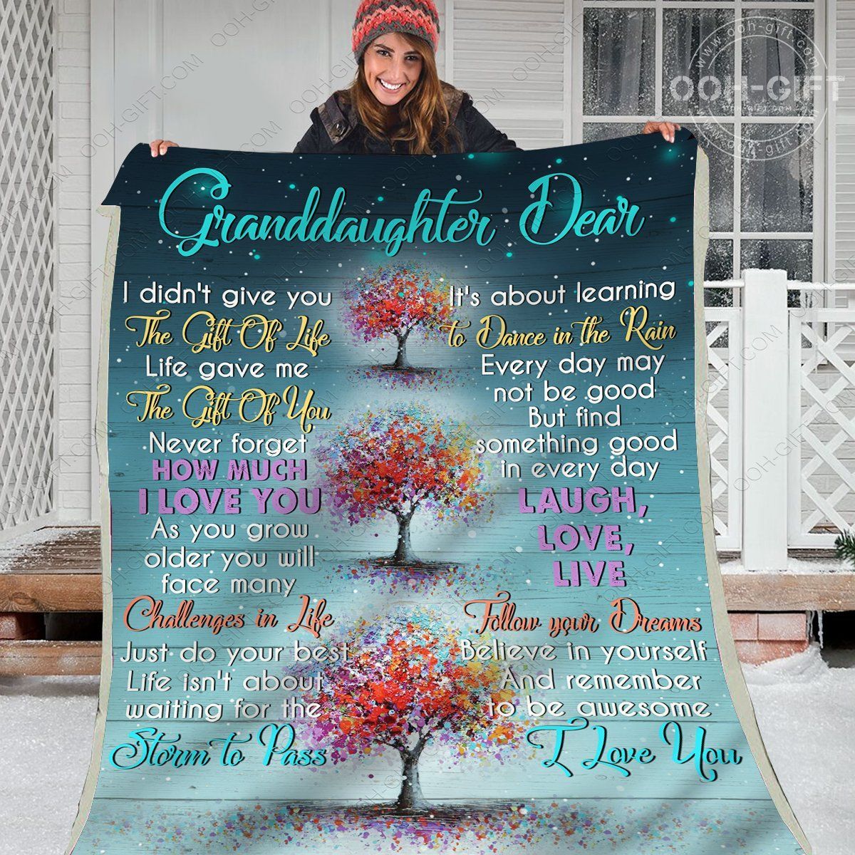 To My Granddaughter Sherpa Fleece Blanket