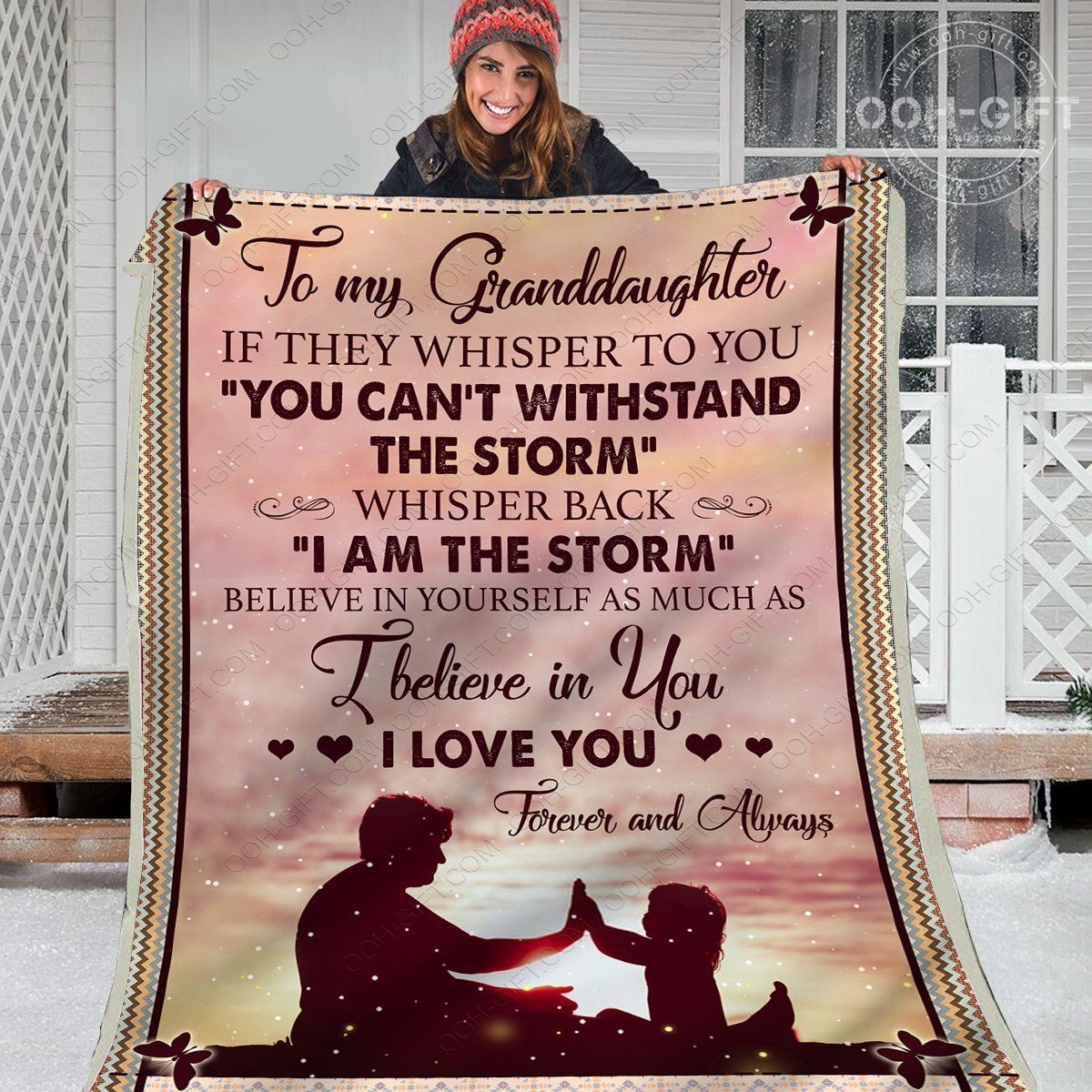 To My Granddaughter Sherpa Fleece Blanket